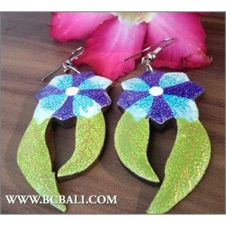 Assorted Wood Coloring Earrings Fashion Carving